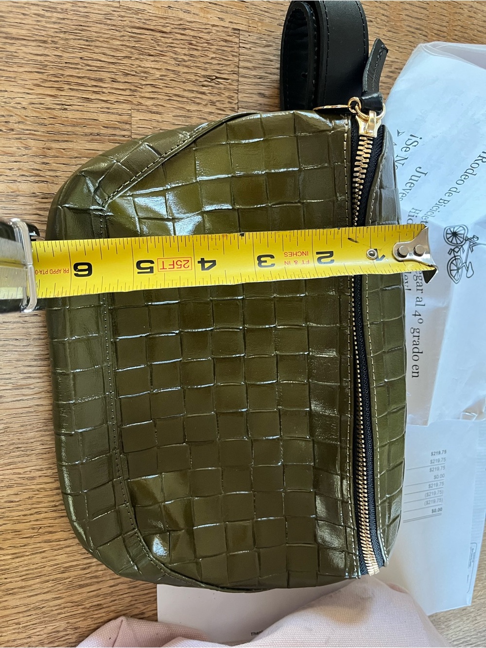 Clare V Olive Croc-Embossed Crossbody Bag